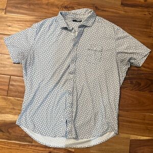 Murano White and Blue Casual Button Down Shirt